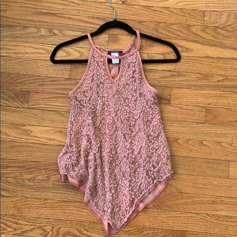 Pink Lace Tank Top